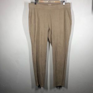 Chico’s faux suede tan pants size Chico’s 2/12